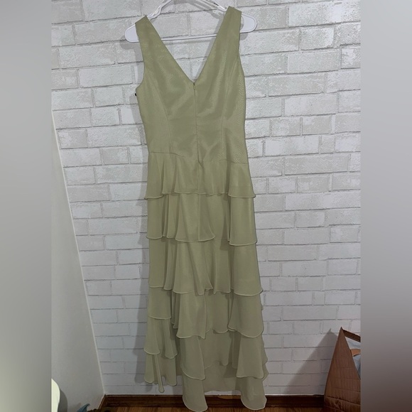 Pastel Green whimsical fairy garden Dress with ruched layered ruffles size 4 - Picture 11 of 11